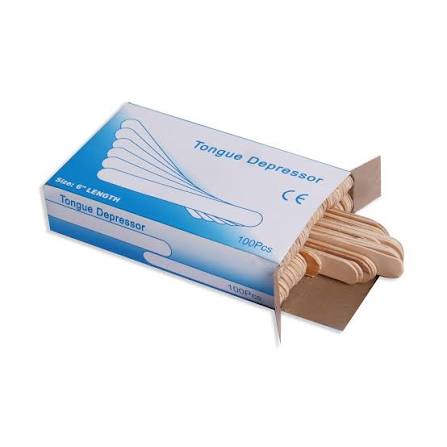 TONGUE DEPRESSOR WOODEN STICK STERILE 6"1X100S