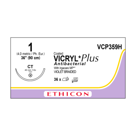 VCP VICRYL 1 RB 40MM 90CM 359H 1S