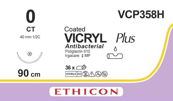 VCP 358H VICRYL 0 40MM 90CM 1S
