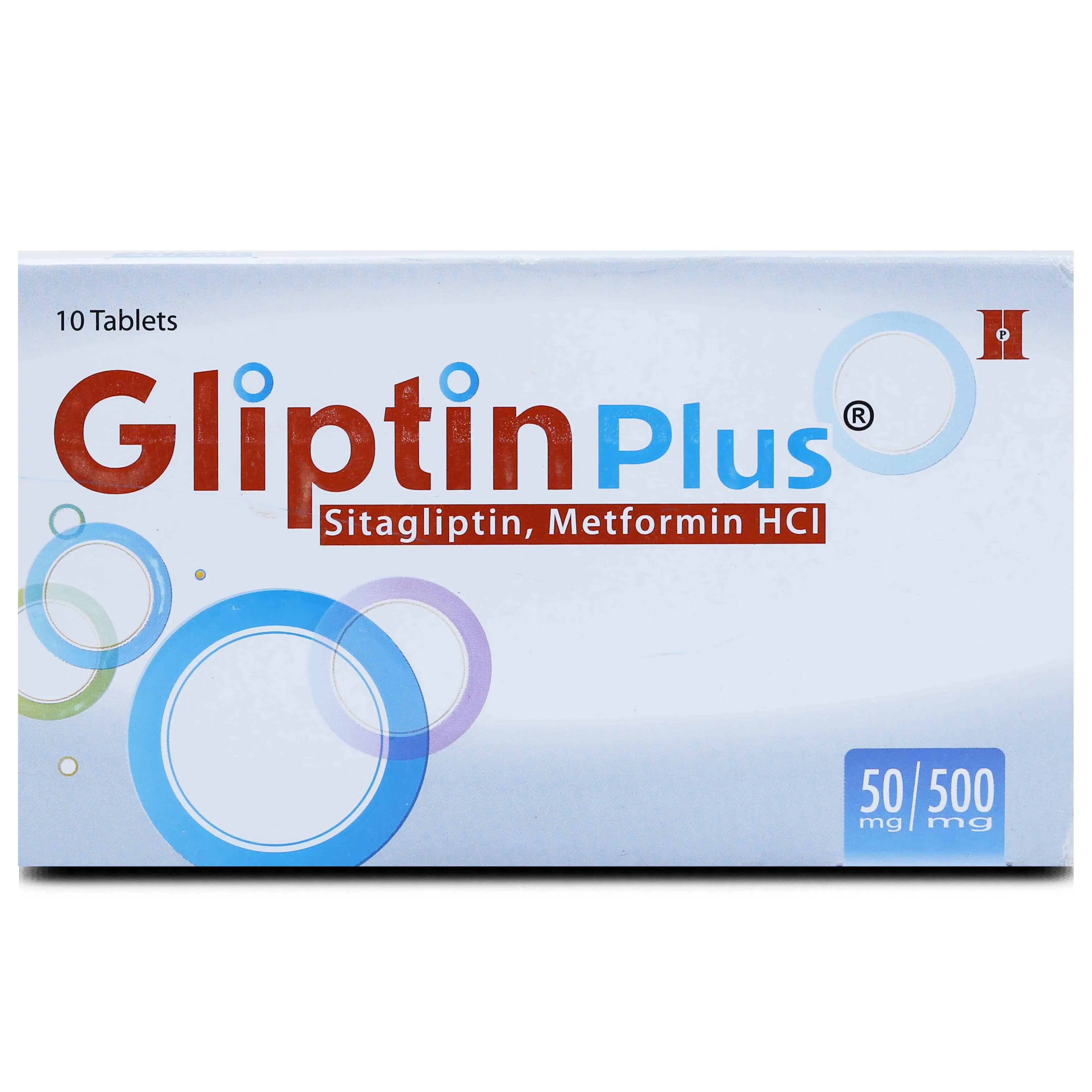 Gliptin Plus 50/500mg Tablet (x2 Strips)