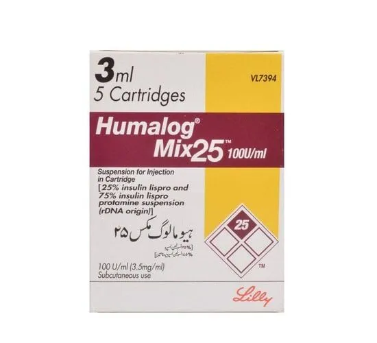 Humalog Mix 25 Cartridge 100IU/3ml Injection 1 ml