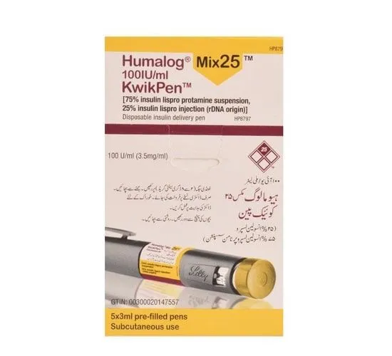 Humalog Mix 25 KwikPen 100IU/3ml Injection 1 ml
