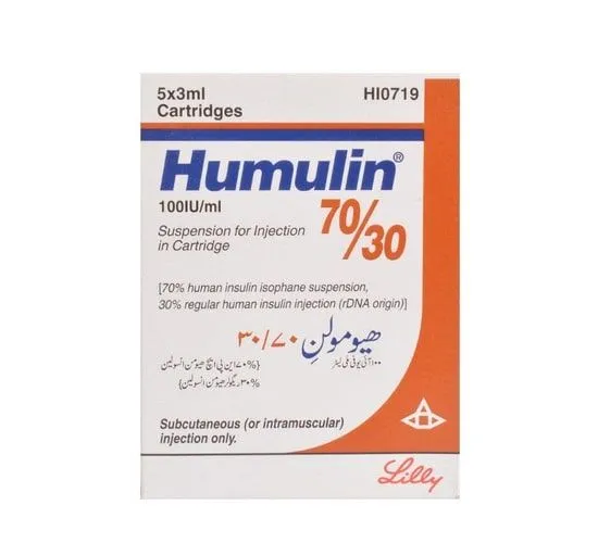Humulin 70/30 100IU/3ml Cartridges 1 ml pack