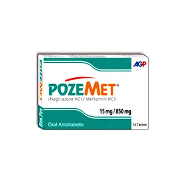 Poze Met 15mg/850mg Tablet (x2 Strips)