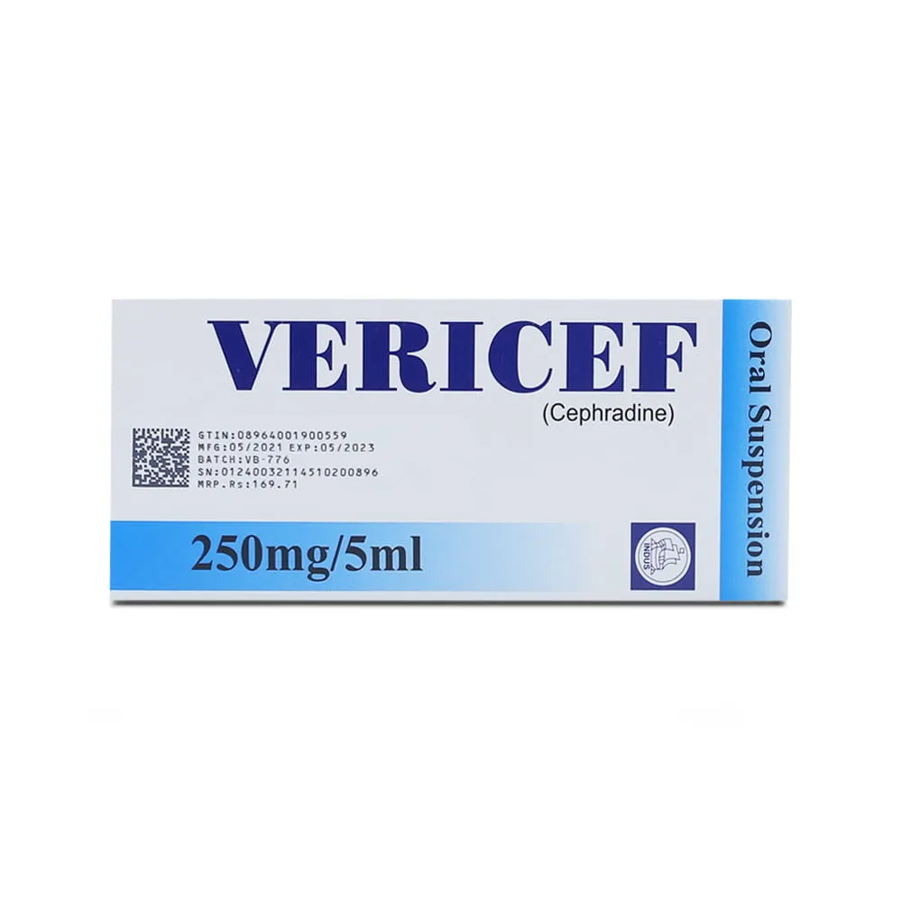 Vericef 250mg/5ml Suspension 60 ml